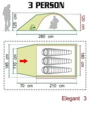 Evolite Elegant 3 Kişilik Çift Tente Çadır