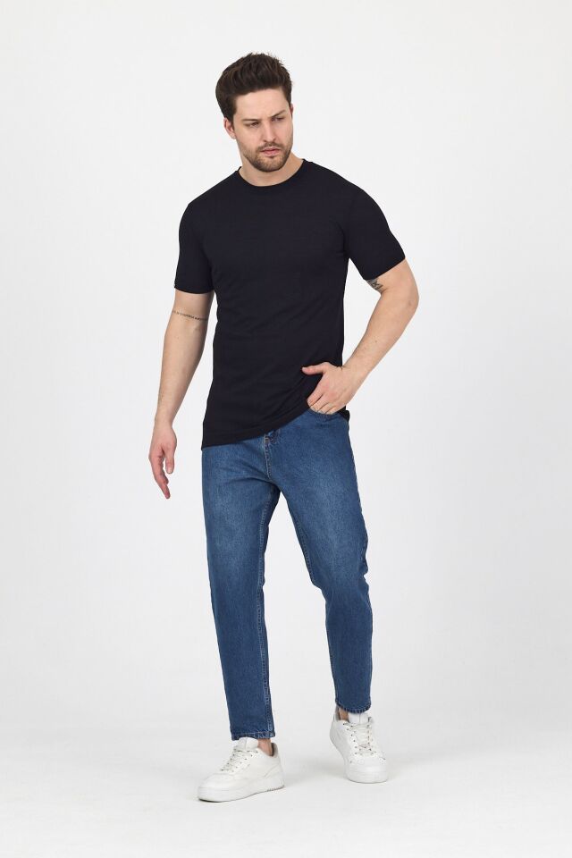 RELAX - %100 MERİNOS YÜNÜ ERKEK T-SHİRT SİYAH