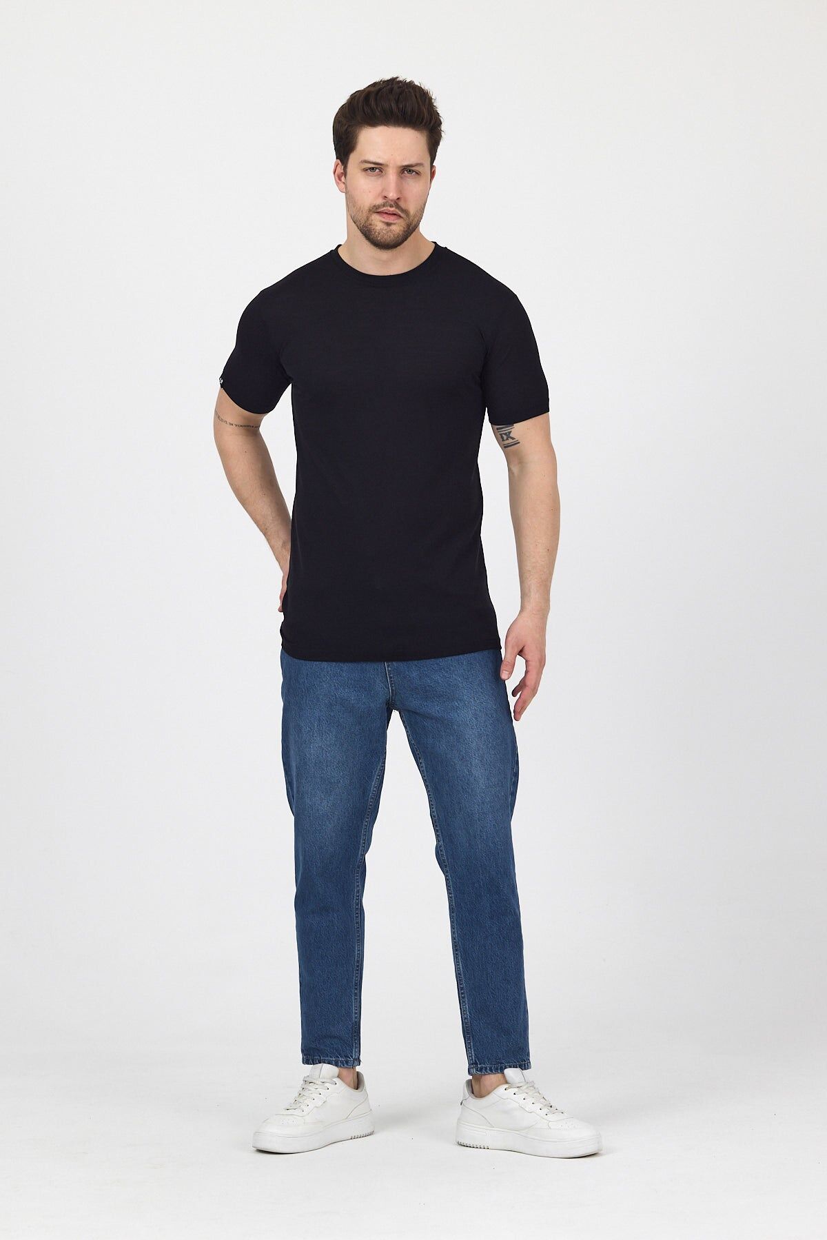 RELAX - %100 MERİNOS YÜNÜ ERKEK T-SHİRT SİYAH