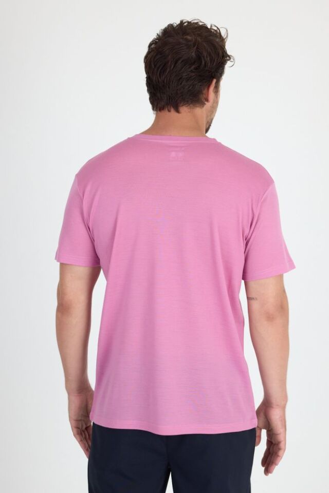 RELAX - %100 MERİNOS YÜN T-SHİRT PEMBE