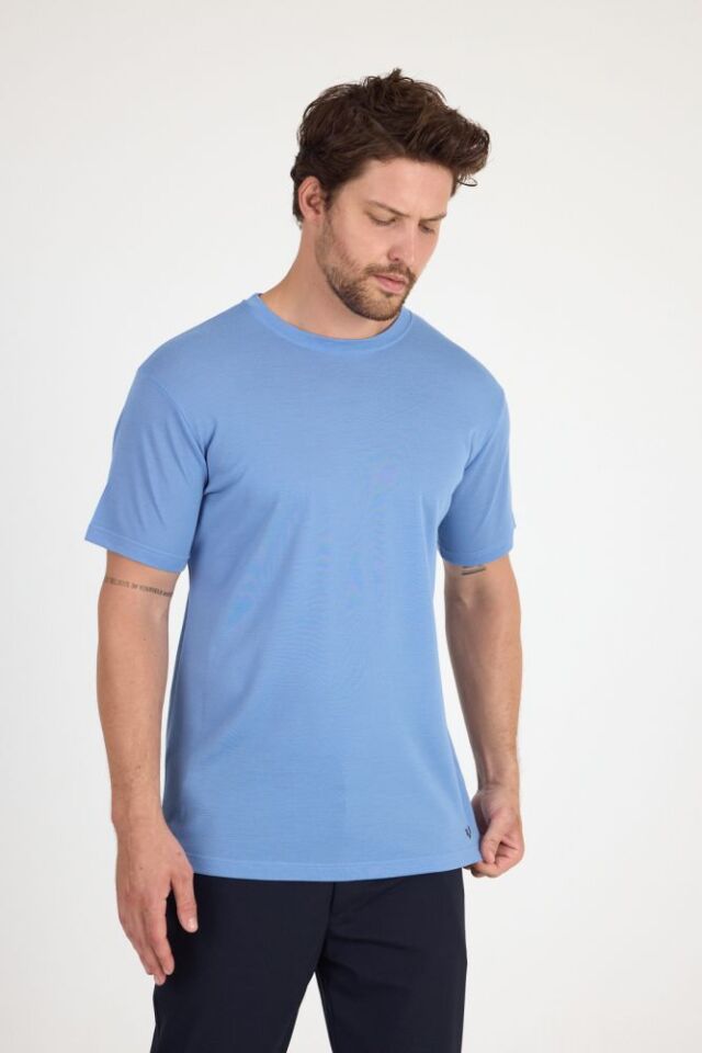 RELAX - %100 MERİNOS YÜNÜ ERKEK T-SHİRT MAVİ