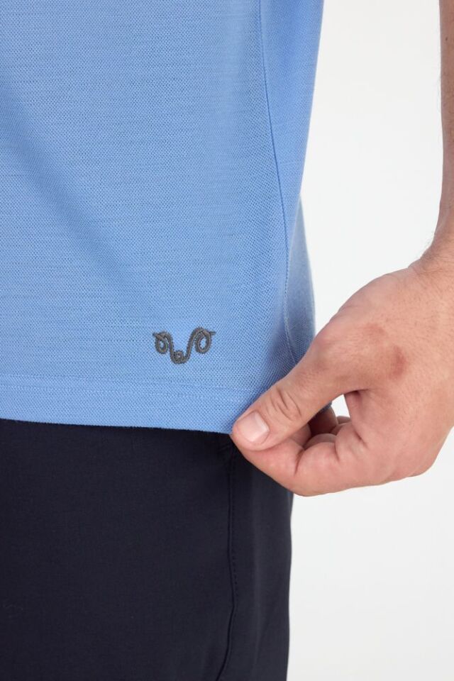 RELAX - %100 MERİNOS YÜNÜ ERKEK T-SHİRT MAVİ