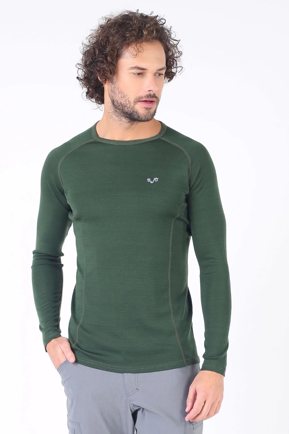Woolona 100% Merinos Yün REMUS Yeşil Termal İçlik
