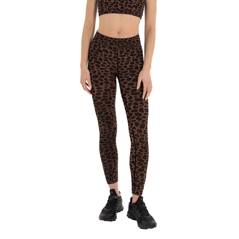 Inguz Leopar Desen Seamless Toparlayıcı Tayt