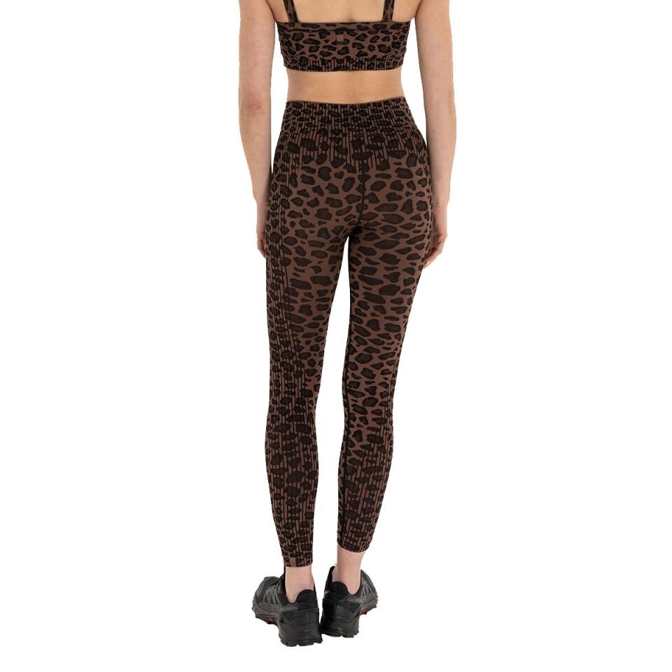 Inguz Leopar Desen Seamless Toparlayıcı Tayt