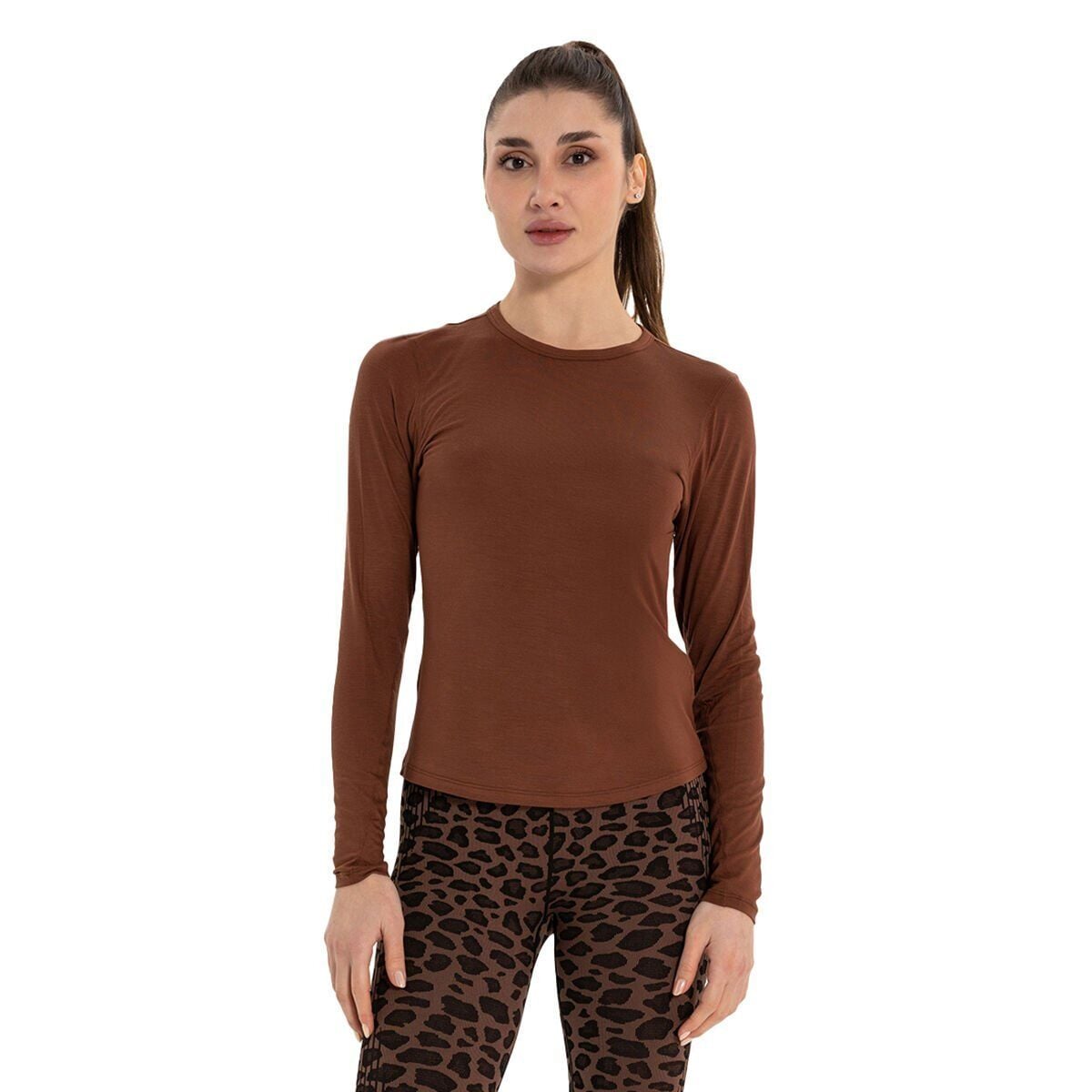 Inguz Uzun Kollu Basic Modal Yoga T-Shirt