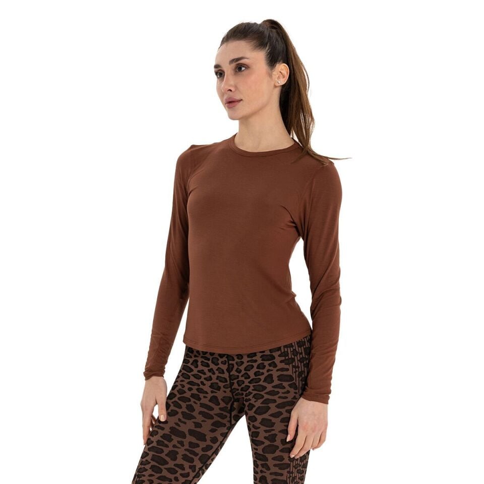 Inguz Uzun Kollu Basic Modal Yoga T-Shirt