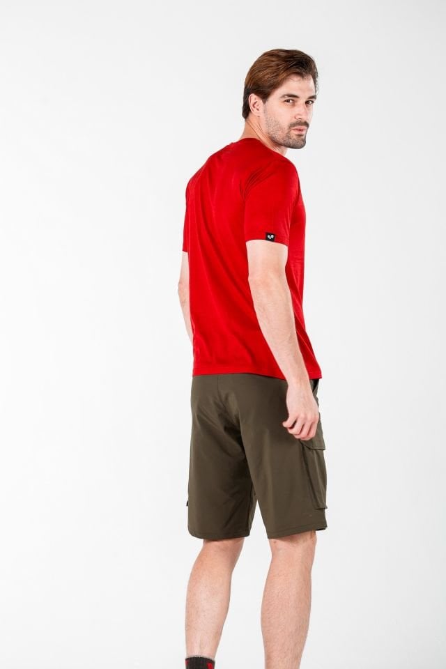 Woolona 100% Merinos Yün NOTUS Kırmızı T-Shirt