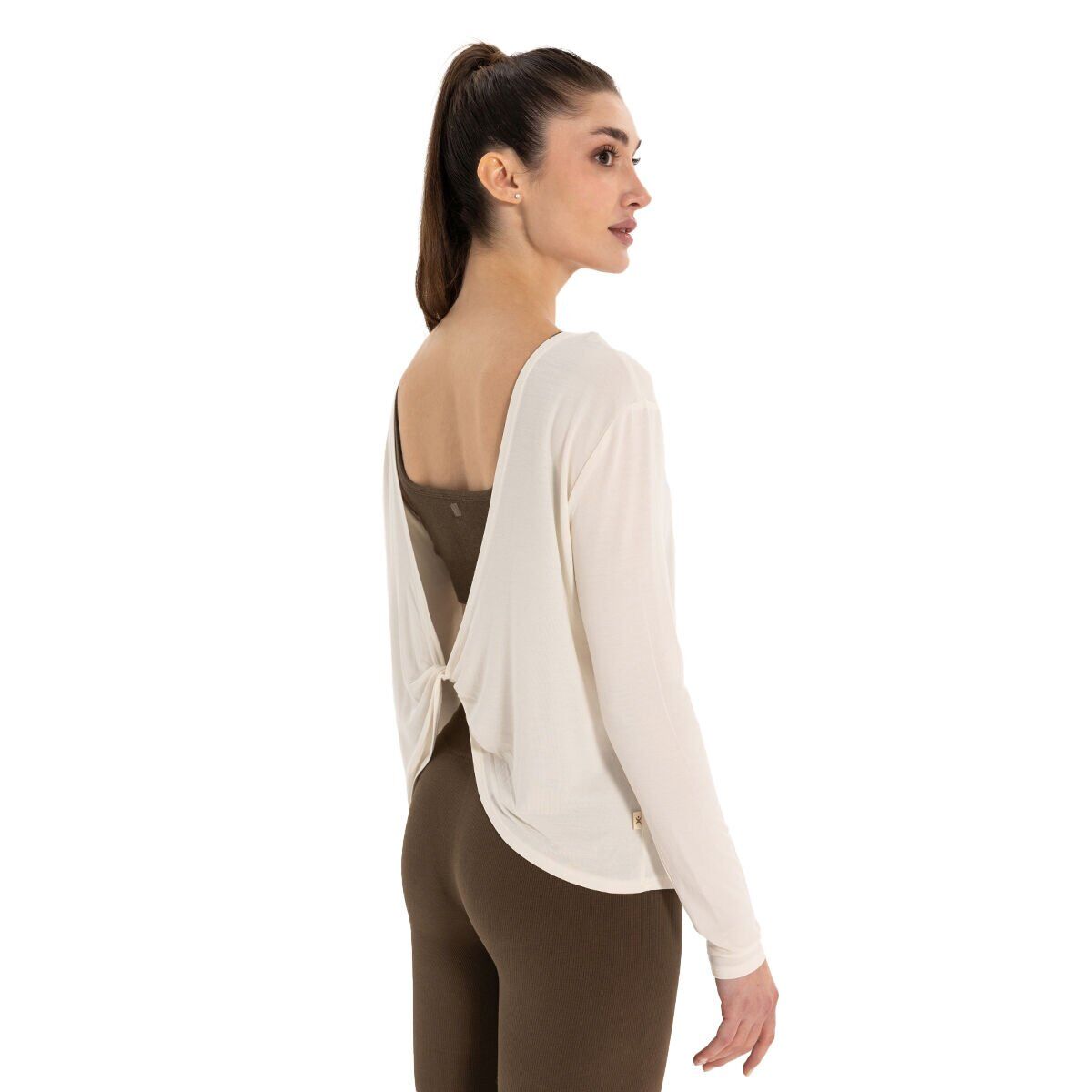 Inguz Sırt Detay Uzun Kollu Modal Yoga T-Shirt