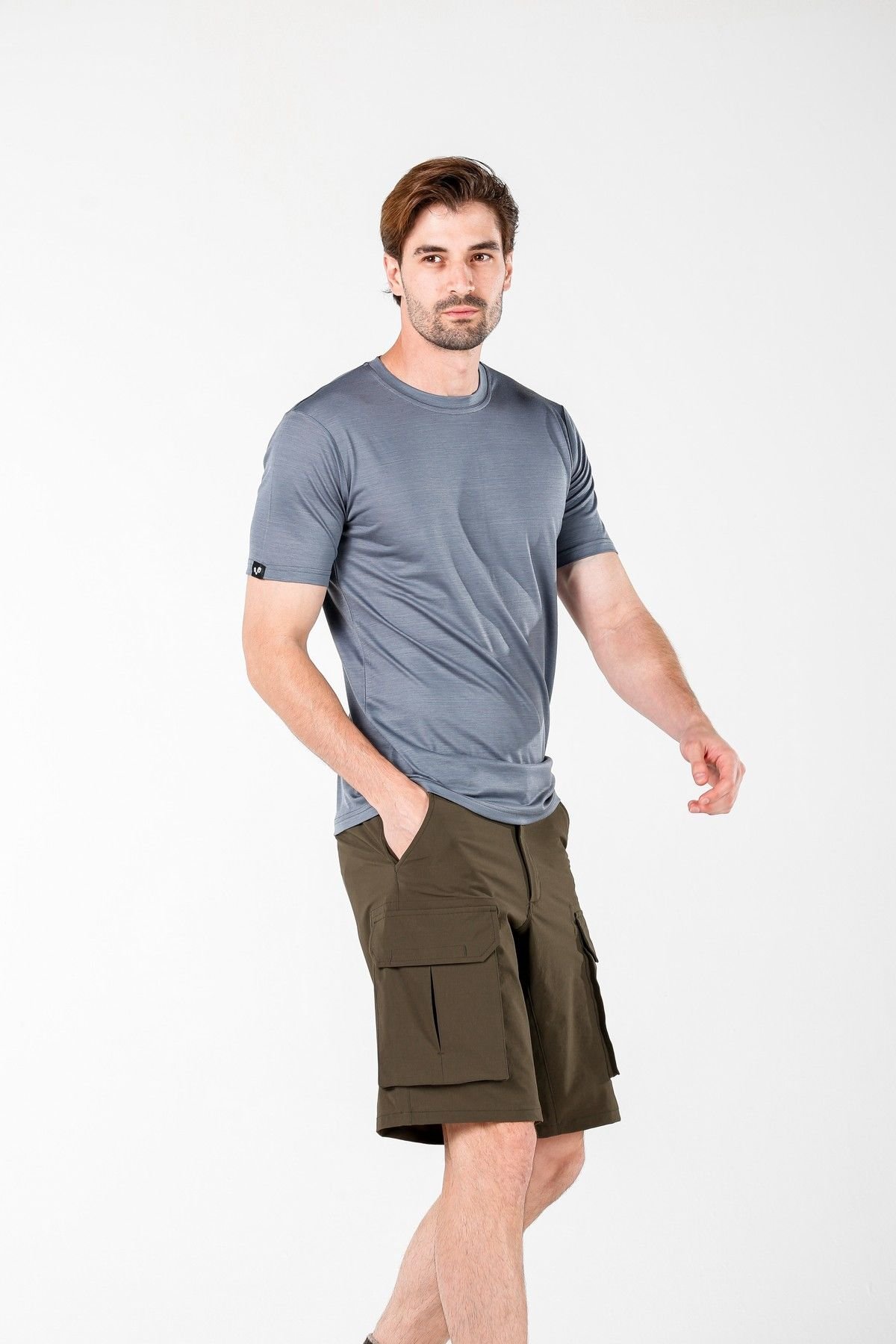 Woolona 100% Merinos Yün NOTUS Gri T-Shirt