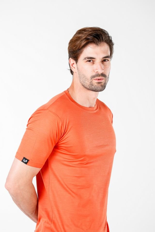 Woolona 100% Merinos Yün NOTUS Turuncu T-Shirt