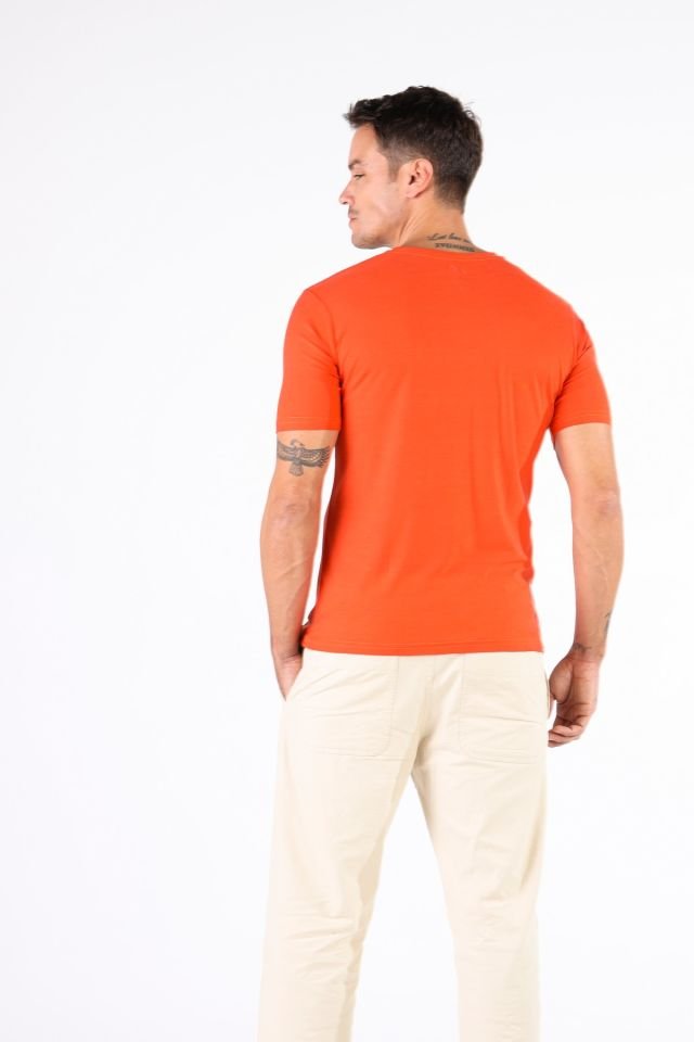 Woolona 100% Merinos Yün NOTUS Turuncu T-Shirt