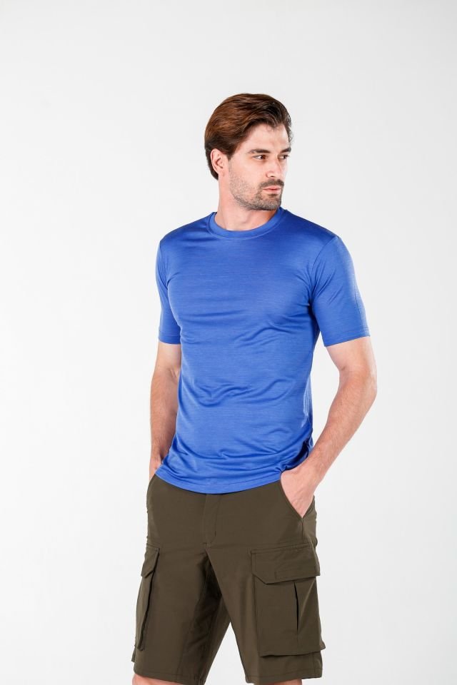 Woolona 100% Merinos Yün NOTUS Koyu Mavi T-Shirt