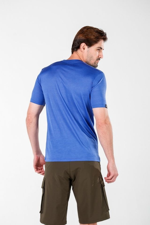 Woolona 100% Merinos Yün NOTUS Koyu Mavi T-Shirt
