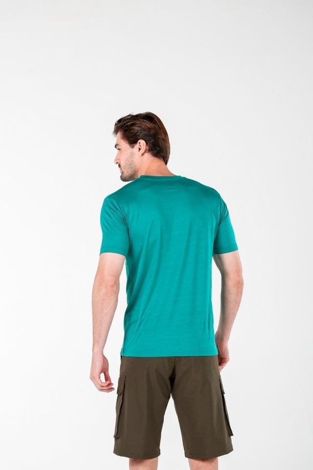 Woolona 100% Merinos Yün NOTUS Koyu Yeşil T-Shirt
