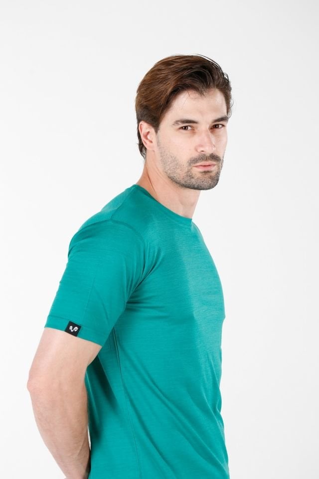 Woolona 100% Merinos Yün NOTUS Koyu Yeşil T-Shirt