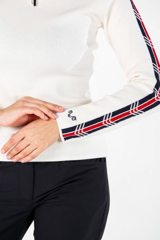 Woolona 100% Merinos Yün ASYA Krem 1/4 Fermuarlı Kazak