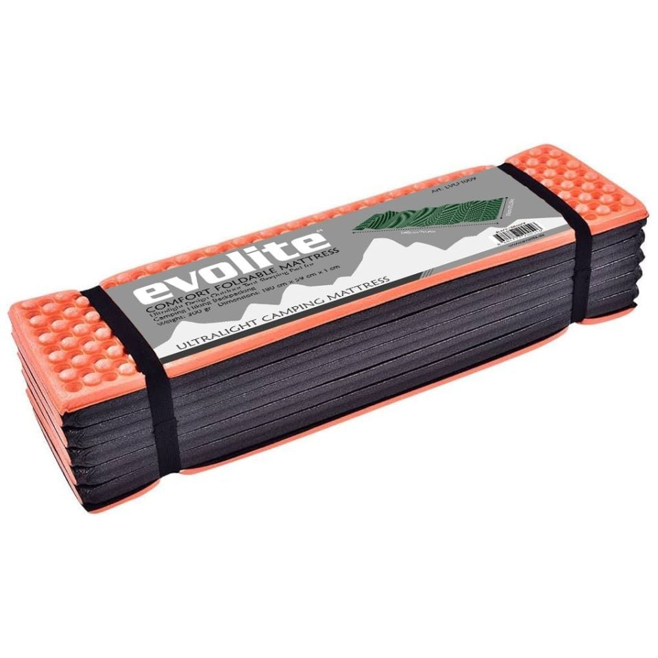 Evolite UltraLight Comfort Katlanır Mat - Siyah/Turuncu