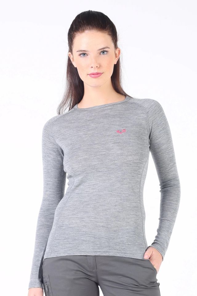 Woolona 100% Merinos Yün ALİZE Gri Termal Üst İçlik